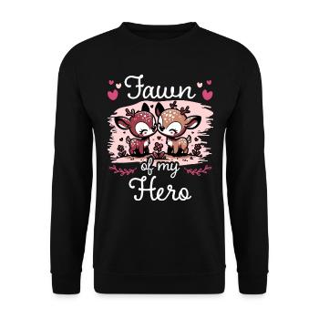 Faon Amour Idée Romantique Couple - Sweat-shirt Unisexe - noir - Devant - Alina (178cm) & Michal (187cm)