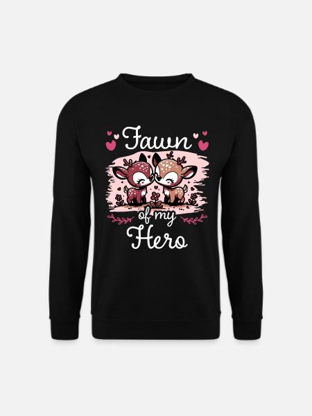 Rehkitz Liebe Romantische Idee Paar - Unisex Pullover - Schwarz