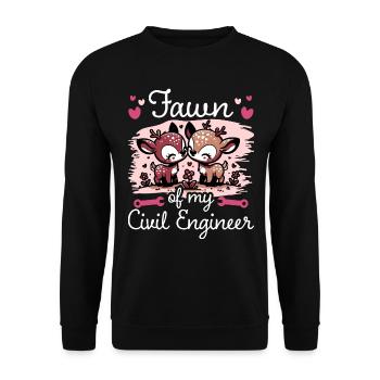 Faon Amour Couple Ingénieur Génie Civil - Sweat-shirt Unisexe - noir - Devant - Alina (178cm) & Michal (187cm)