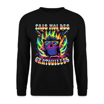 Hérisson Drôle Câlin Gratouille Couple - Sweat-shirt Unisexe - noir - Devant - Alina (178cm) & Michal (187cm)