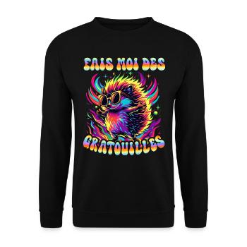 Hérisson Drôle Câlin Gratouille Couple - Sweat-shirt Unisexe - noir - Devant - Alina (178cm) & Michal (187cm)