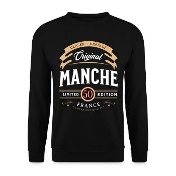 Vintage Manche Département France - Sweat-shirt Unisexe - noir - Devant - Alina (178cm) & Michal (187cm)