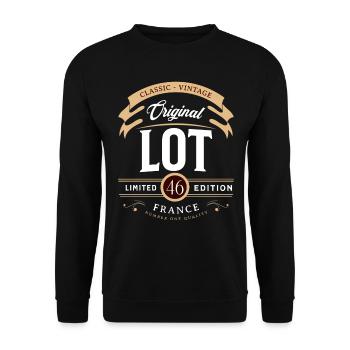 Vintage Lot Département France - Sweat-shirt Unisexe - noir - Devant - Alina (178cm) & Michal (187cm)