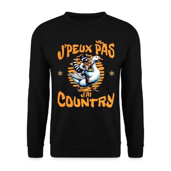 Western Humour Adore La Danse Country - Sweat-shirt Unisexe - noir - Devant - Alina (178cm) & Michal (187cm)