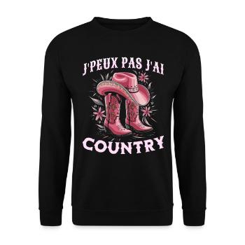 Femme Humour Danse Country Western - Sweat-shirt Unisexe - noir - Devant - Alina (178cm) & Michal (187cm)