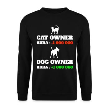 Points Aura Humor Meme Aura Dog - Unisex Sweatshirt - black - Front - Alina (178cm) & Michal (187cm)
