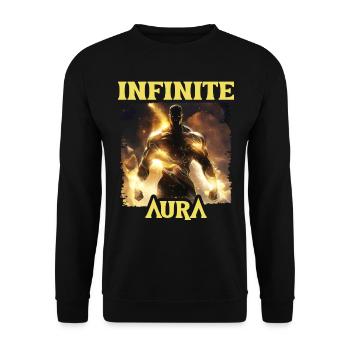 Aura Infinie Points Humor Meme Aura - Unisex Sweatshirt - black - Front - Alina (178cm) & Michal (187cm)