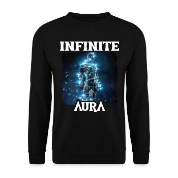 Aura Infinie Points Humor Meme Aura - Unisex Sweatshirt - black - Front - Alina (178cm) & Michal (187cm)