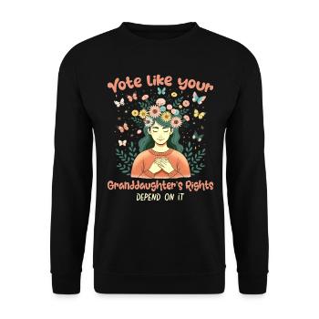 Grandma Feminism Little Girl Granny - Unisex Sweatshirt - black - Front - Alina (178cm) & Michal (187cm)