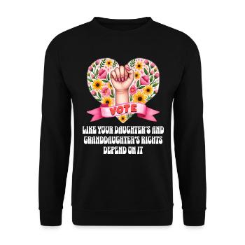 Grandma Feminism Daughter Little Girl Granny - Unisex Sweatshirt - black - Front - Alina (178cm) & Michal (187cm)