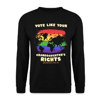 Grandma Feminism Little Girl Granny - Unisex Sweatshirt - black - Front - Alina (178cm) & Michal (187cm)