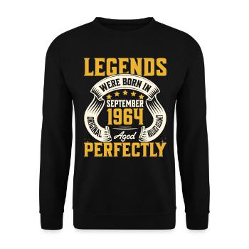 60th Anniversary September Year 1964 - Unisex Sweatshirt - black - Front - Alina (178cm) & Michal (187cm)