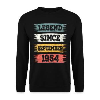 Legend 1954 September 70 Years Anniversary - Unisex Sweatshirt - black - Front - Alina (178cm) & Michal (187cm)