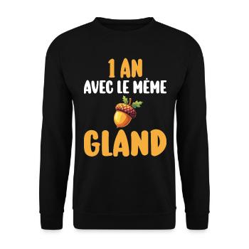 Humour Mariée 1 An Femme 1 An De Mariage - Sweat-shirt Unisexe - noir - Devant - Alina (178cm) & Michal (187cm)