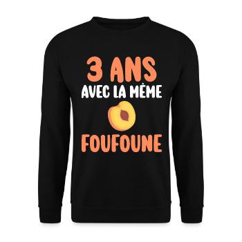 Marié 3 Ans Homme 3 Ans De Mariage - Sweat-shirt Unisexe - noir - Devant - Alina (178cm) & Michal (187cm)
