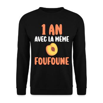 Humour Marié 1 An Homme 1 An De Mariage - Sweat-shirt Unisexe - noir - Devant - Alina (178cm) & Michal (187cm)
