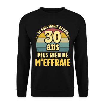 Marié 30 Ans Fête 30 Ans De Mariage - Sweat-shirt Unisexe - noir - Devant - Alina (178cm) & Michal (187cm)