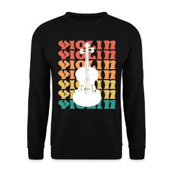 Violon Vintage Musicien Violoniste - Sweat-shirt Unisexe - noir - Devant - Alina (178cm) & Michal (187cm)