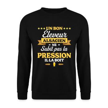 Éleveur Alsacien Alsace Éleveur - Sweat-shirt Unisexe - noir - Devant - Alina (178cm) & Michal (187cm)