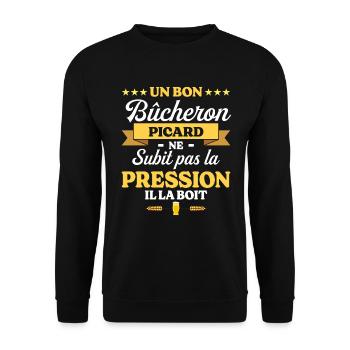 Bûcheron Picardie Picard Bûcheron - Sweat-shirt Unisexe - noir - Devant - Alina (178cm) & Michal (187cm)