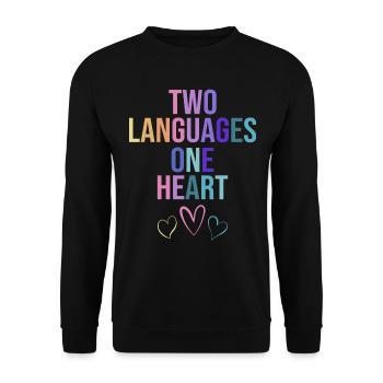 Ausbildung Bilingualer Humorlehrer - Unisex Pullover - Schwarz - Vorne - Alina (178cm) & Michal (187cm)