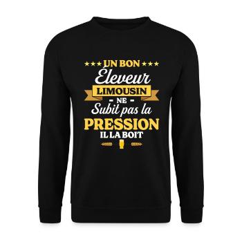 Éleveur Limousin Humour Éleveur - Sweat-shirt Unisexe - noir - Devant - Alina (178cm) & Michal (187cm)
