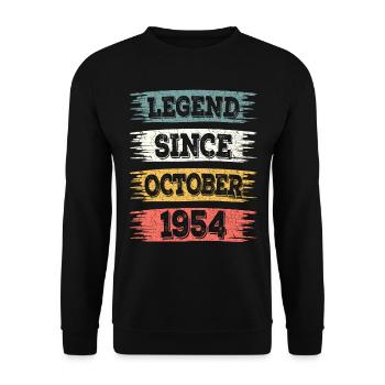 Legend 1954 October 70 Years Anniversary - Unisex Sweatshirt - black - Front - Alina (178cm) & Michal (187cm)