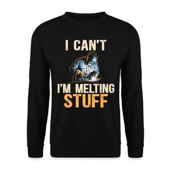 Souder Des Trucs Humour Soudeur - Sweat-shirt Unisexe - noir - Devant - Alina (178cm) & Michal (187cm)