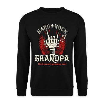Opa Rock Vintage Opa Wippe - Unisex Pullover - Schwarz - Vorne - Alina (178cm) & Michal (187cm)