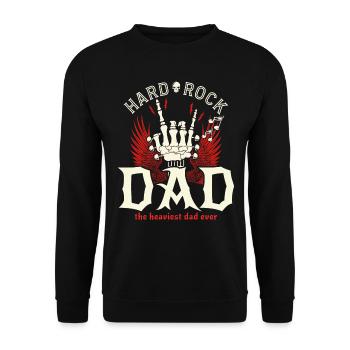 Père Rock Vintage Papa Wippe - Unisex Pullover - Schwarz - Vorne - Alina (178cm) & Michal (187cm)
