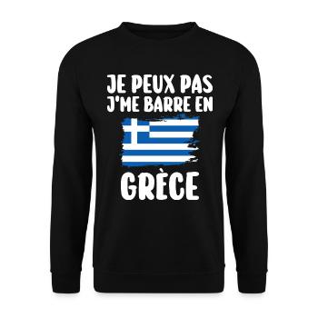 J'Me Barre En Grèce Voyage Cadeau - Sweat-shirt Unisexe - noir - Devant - Alina (178cm) & Michal (187cm)