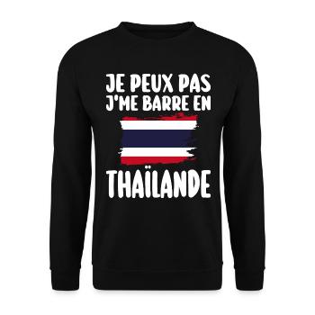 J'Me Barre En Thaïlande Voyage Cadeau - Sweat-shirt Unisexe - noir - Devant - Alina (178cm) & Michal (187cm)