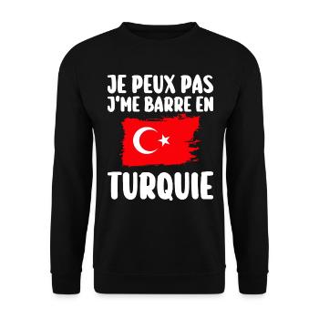 J'Me Barre En Turquie Voyage Cadeau - Sweat-shirt Unisexe - noir - Devant - Alina (178cm) & Michal (187cm)