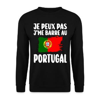 J'Me Barre au Portugal Voyage Cadeau - Sweat-shirt Unisexe - noir - Devant - Alina (178cm) & Michal (187cm)