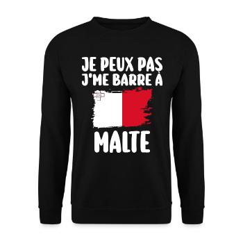 J'Me Barre à Malte Voyage Cadeau - Sweat-shirt Unisexe - noir - Devant - Alina (178cm) & Michal (187cm)