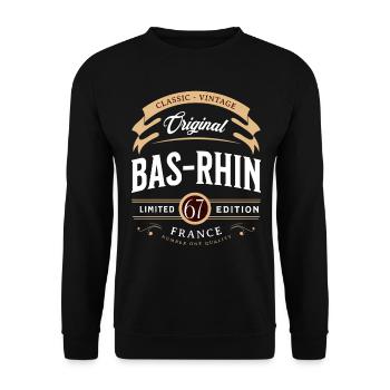 Bas-Rhin Département France - Sweat-shirt Unisexe - noir - Devant - Alina (178cm) & Michal (187cm)