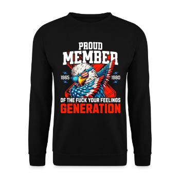 Eagle USA Humor Generation X - Unisex Sweatshirt - black - Front - Alina (178cm) & Michal (187cm)