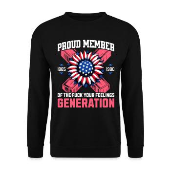 Flower USA Humor Generation X - Unisex Sweatshirt - black - Front - Alina (178cm) & Michal (187cm)