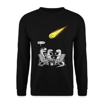 Dîner de dinosaures avec comète en train de tirer - Sweat-shirt Unisexe - noir - Devant - Alina (178cm) & Michal (187cm)