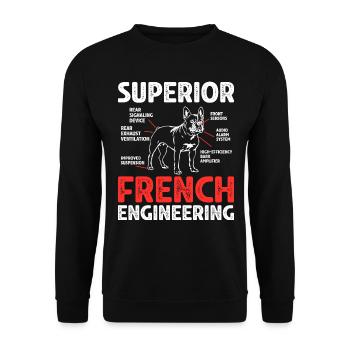 Humour Cadeau Chien Bouledogue Français - Sweat-shirt Unisexe - noir - Devant - Alina (178cm) & Michal (187cm)