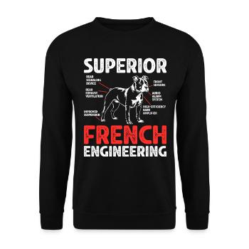Staffordshire Bullterrier Hunde Geschenk - Unisex Pullover - Schwarz - Vorne - Alina (178cm) & Michal (187cm)