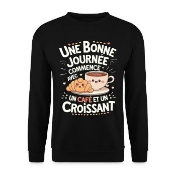 Coffee Humor Gift For Coffee Lovers - Unisex Sweatshirt - black - Front - Alina (178cm) & Michal (187cm)