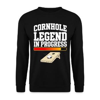 Cornhole Legend Running Cornhole - Unisex Pullover - Schwarz - Vorne - Alina (178cm) & Michal (187cm)