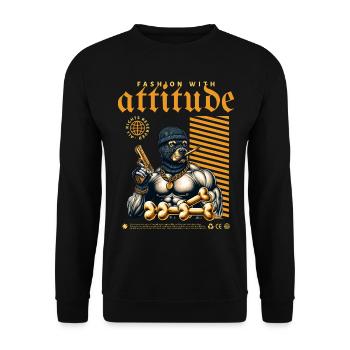 Pitbulls gangsters - Sweat-shirt Unisexe - noir - Devant - Alina (178cm) & Michal (187cm)