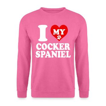 J’aime mon cocker Spanel chien chien coeur drôle - Sweat-shirt Unisexe - rose - Devant