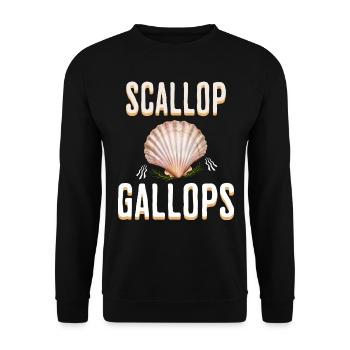Humor Scallop Gallops Meme - Unisex Sweatshirt - black - Front - Alina (178cm) & Michal (187cm)