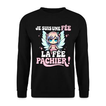 Je Suis Une Fée Pachier Femme Humour - Sweat-shirt Unisexe - noir - Devant - Alina (178cm) & Michal (187cm)