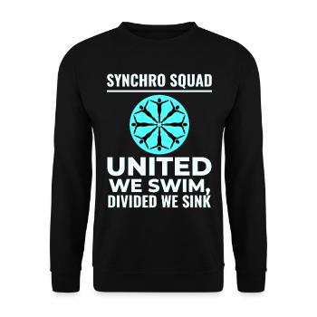 United We Swim Divided We Sink Synchro Squad  - Unisex Sweatshirt - black - Front - Alina (178cm) & Michal (187cm)