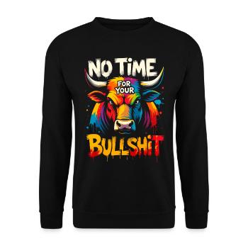 Annoyed funny sayings no time bullshit bull - Unisex Sweatshirt - black - Front - Alina (178cm) & Michal (187cm)
