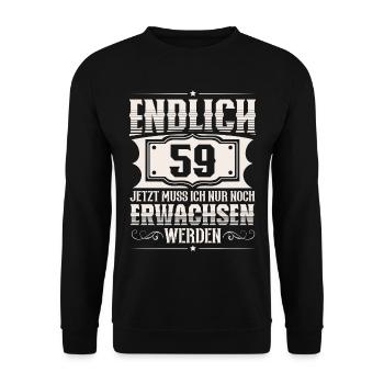 59th Birthday - Unisex Sweatshirt - black - Front - Alina (178cm) & Michal (187cm)